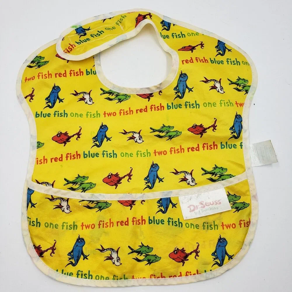 Vintage Baby Bibs Care Bears Dr Suess USA Made Lot of 3